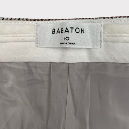 Aritzia BABATON Pleated High-Waisted Wide Leg Pants Trousers Women's Size 10