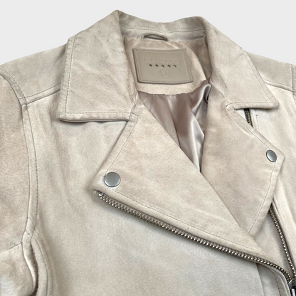 BLANK NYC Bare It All Cream Leather Moto Jacket Women's Size S