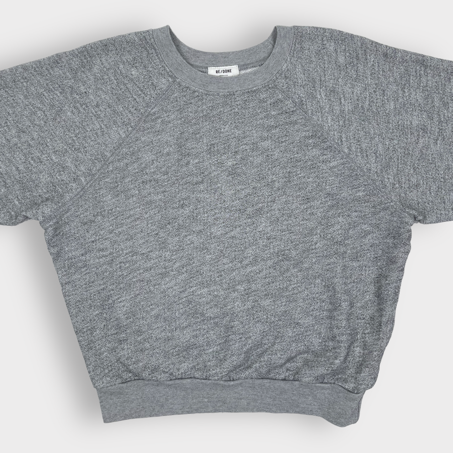 RE/DONE Pullover Cotton Blend Crewneck Sweatshirt Heather Grey Womens Small