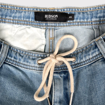 NWT Hudson Women's High-Waist Drawstring Wide-Leg Denim Slouchy Trouser Jeans Size 25