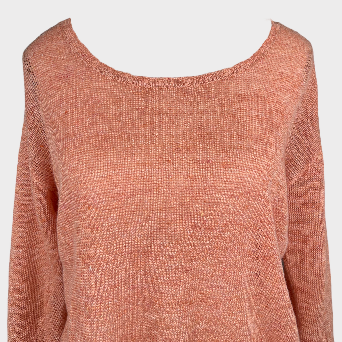 Faherty Reenie Linen Sweater Slouchy Sweatshirt in Tiger Lily Women's Size XS