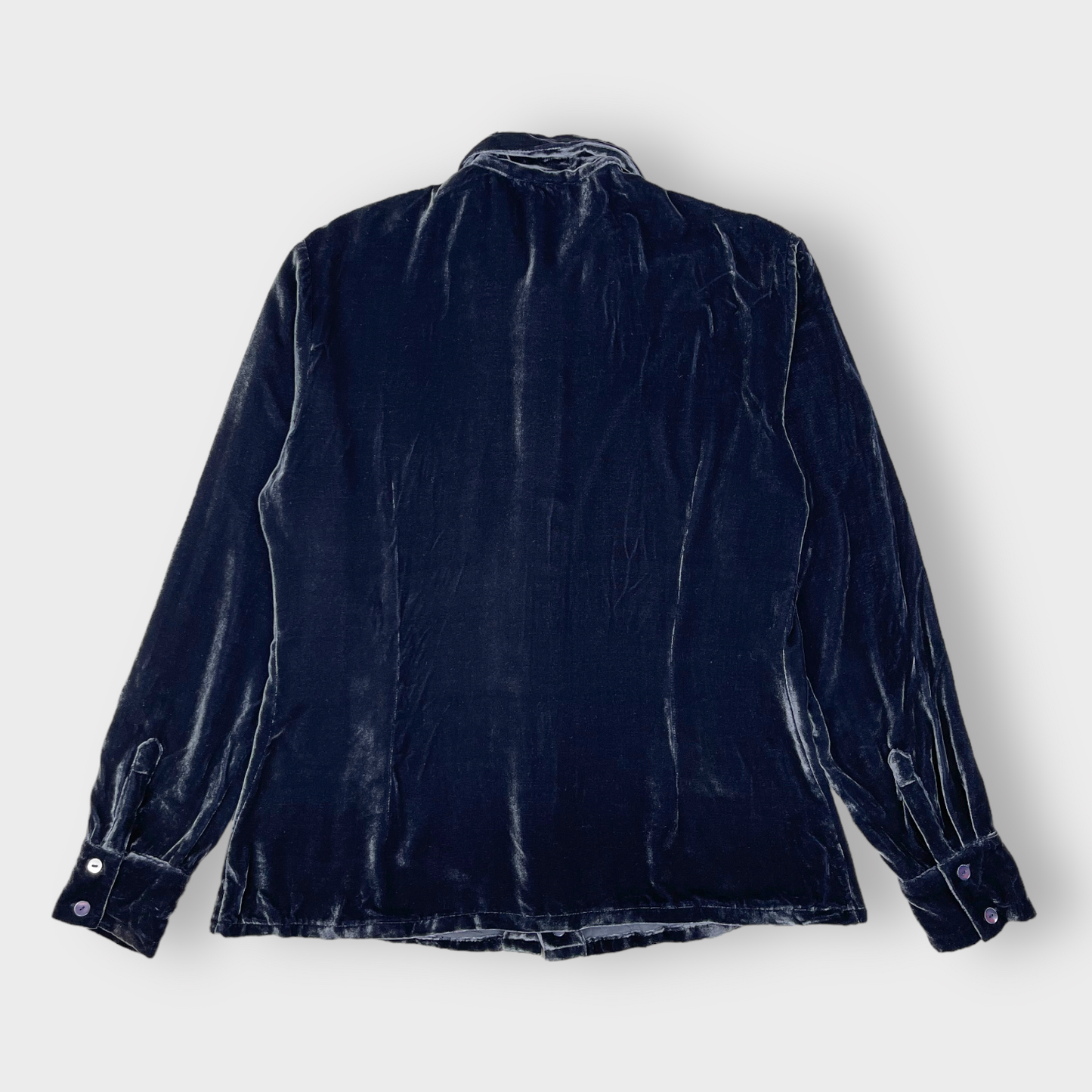Vintage EQUIPMENT Velvet Button Down Shirt in Blue/Navy Women's Size XL