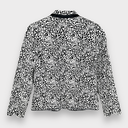 Zadig & Voltaire Leopard Jacquard Blazer White/Black Size 36