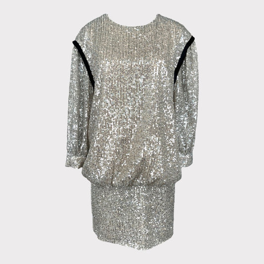 7 For All Mankind Women's Dress Sequin Mini Party Blouson Size XS