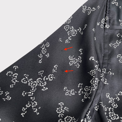 EQUIPMENT Natalia Tie-Neck Silk Floral Dress in Black/White Women's Size Medium