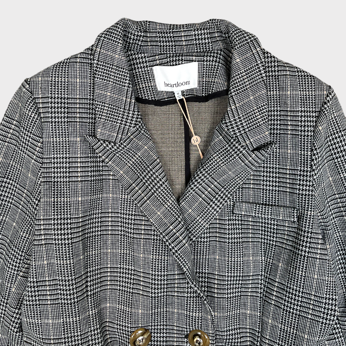 Heartloom Women's Edie Plaid Blazer Stretch Knit Jacket Coat Size M