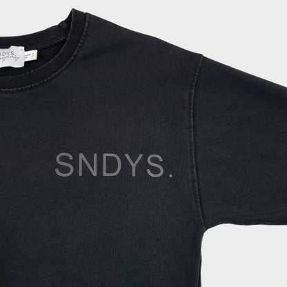 SNDYS Lounge Luxe Fleece Crewneck Sweatshirt in Black Women's Size XS