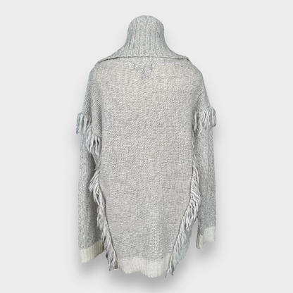 AQUA Fringe Long Sleeve Pullover Turtleneck Sweater Size M