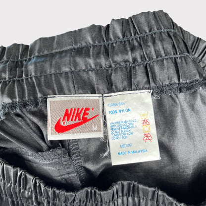 Nike Vintage Pants Black 90s Swoosh Baggy Windbreaker Track Nylon Size M