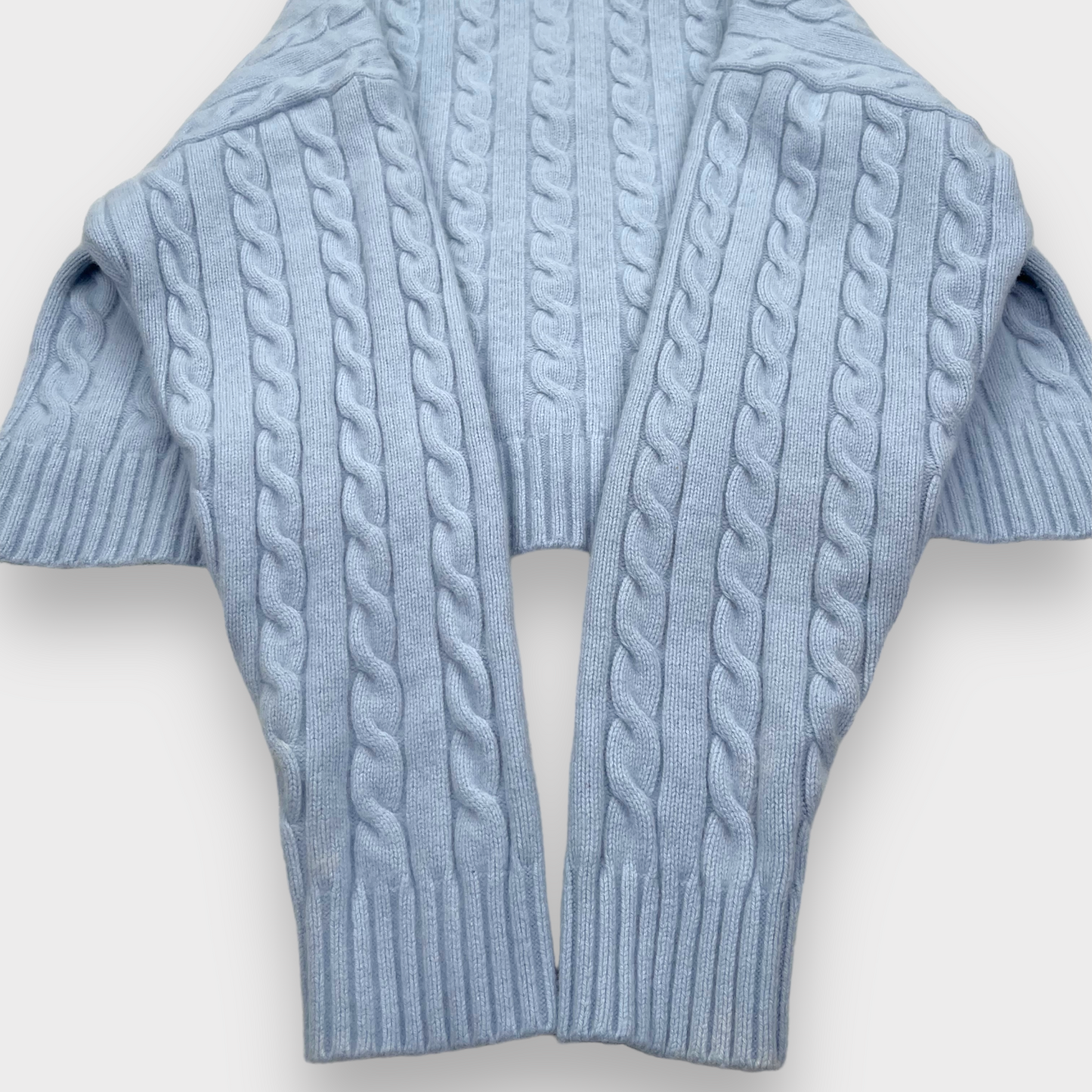 Aritzia Sunday Best Lottie Cable Knit Merino Wool Sweater Baby Blue Women's Large