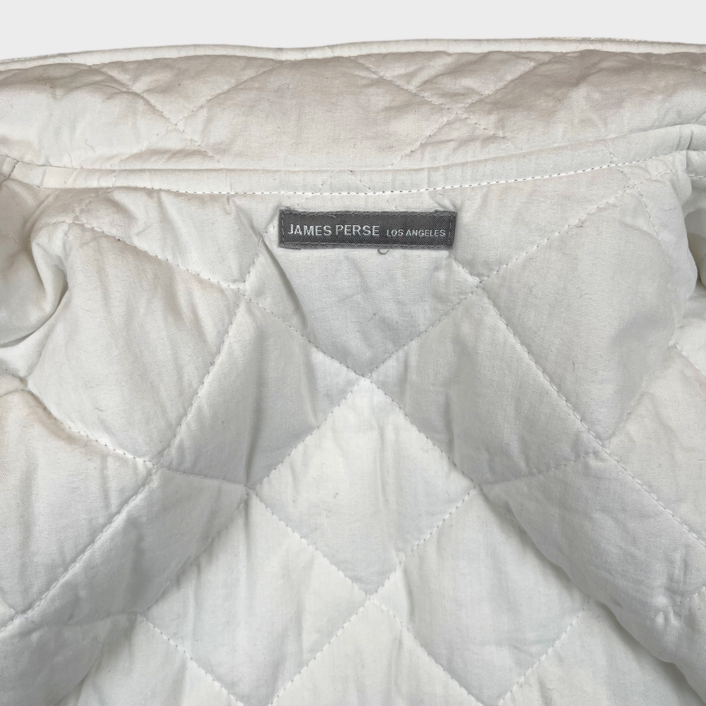 James Perse Quilted White Striped Moto Puffer Jacket Women's Size 3