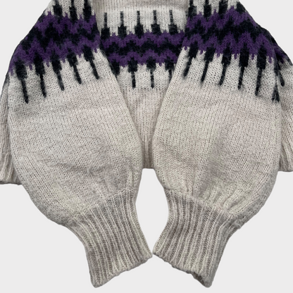 Rebecca Minkoff Lou Chevron Knit Sweater Bishop Sleeves Women's Size XL