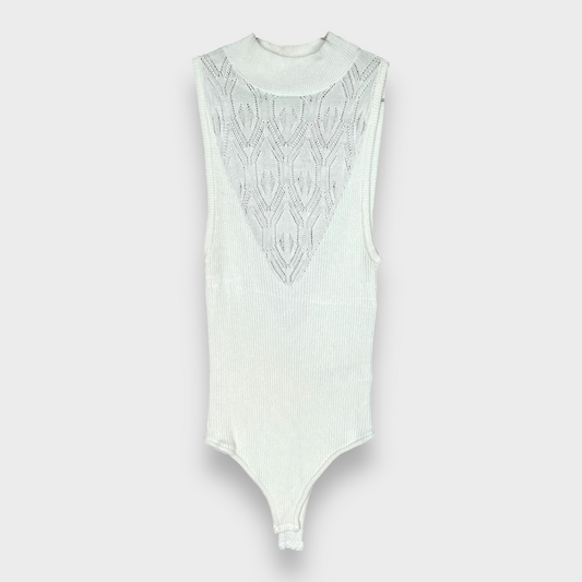 NWOT Free People Intimately On Point White Bodysuit Women's Size S