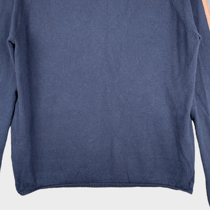 Faherty Navy Blue Sconset 70s Striped V-Neck Crewneck Sweater Size XS