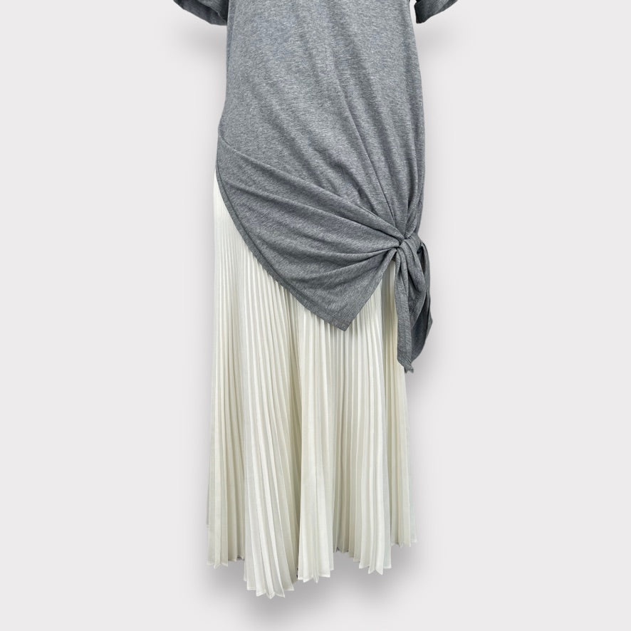 NWOT 3.1 Phillip Lim Side Tie Layered T-Shirt Pleated Dress Women's Size XS