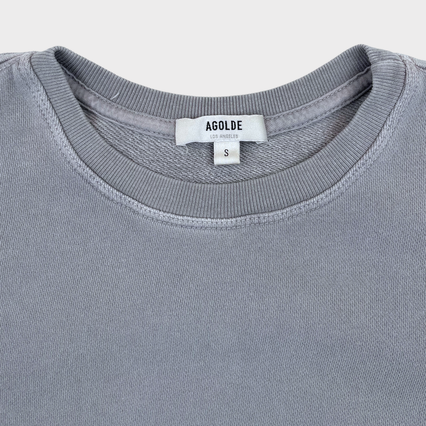 AGOLDE Thora 3/4 Puffed Sleeve Crewneck Sweatshirt in Gray Women's Size Small