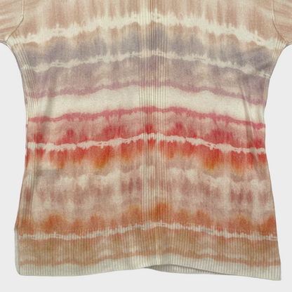 AllSaints Marea Tie Dye Merino Wool Cardigan in Rainbow Pink Women's Small