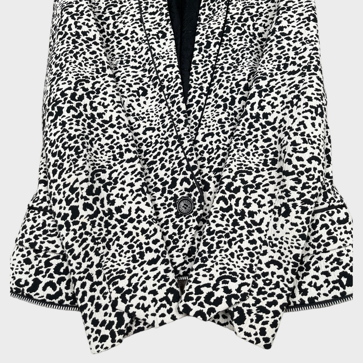 Zadig & Voltaire Leopard Jacquard Blazer White/Black Size 36