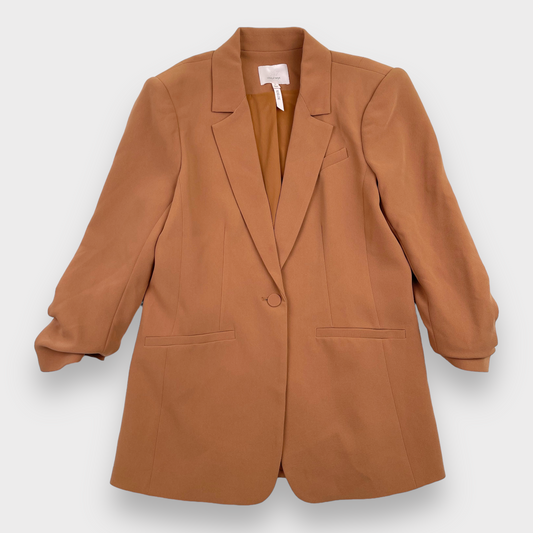 Cinq a Sept Khloe 3/4 Ruched Sleeve Blazer Jacket in Cinnamon Women's Size 4