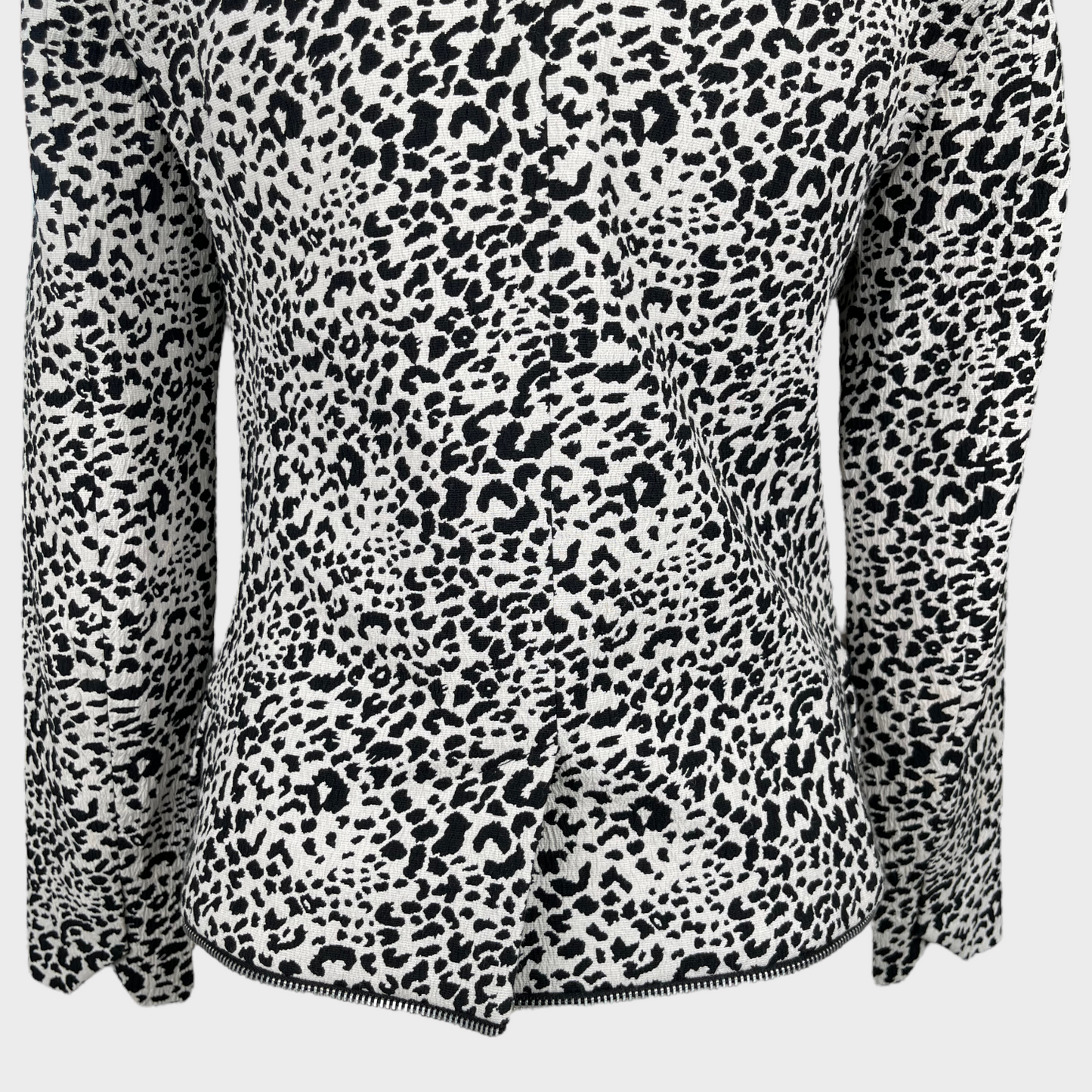 Zadig & Voltaire Leopard Jacquard Blazer White/Black Size 36