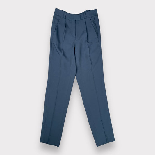 Maje Pleated Tailored Straight-Leg High-Waist Trouser Blue Pants Women's Size 4