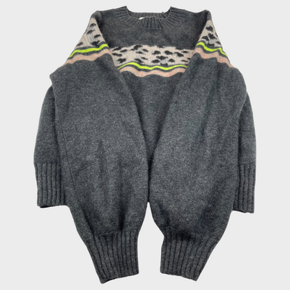 27 Miles Malibu Women's XS 100% Cashmere Sweater Cheetah Pullover