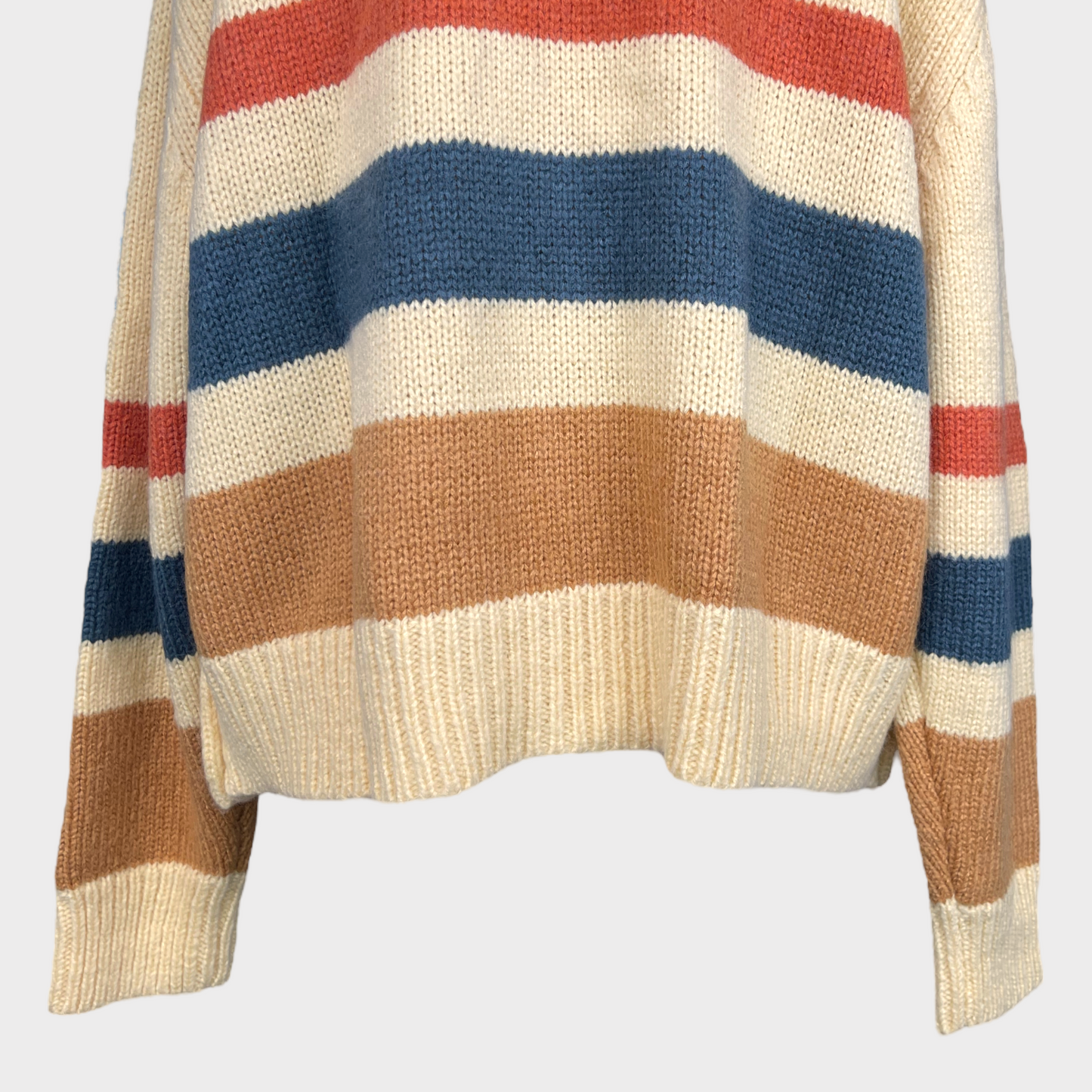 NWOT Wyllis Women's Lowell 70's Striped Cardigan Knit Sweater Size 1XL