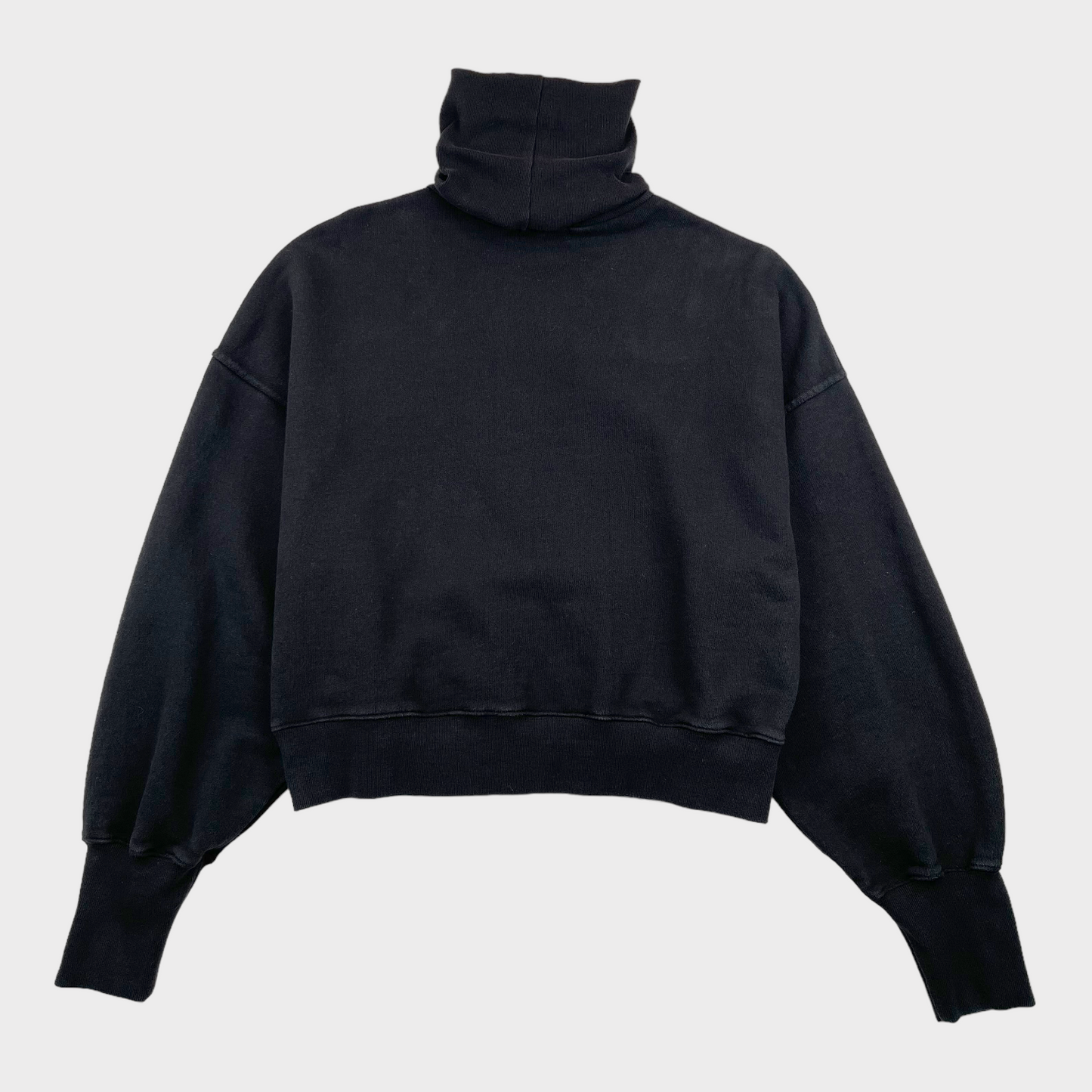 AGOLDE Ballon Sleeve Turtleneck Oversized Sweatshirt in Black Women's Size XS