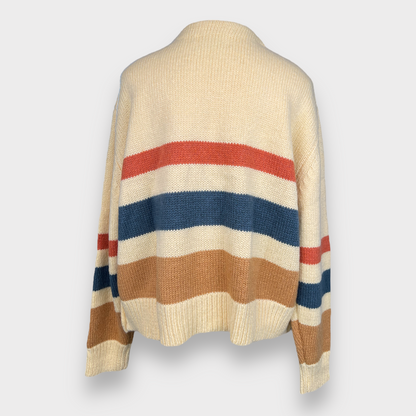 NWOT Wyllis Women's Lowell 70's Striped Cardigan Knit Sweater Size 1XL