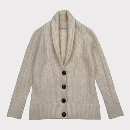 Autumn Cashmere Shawl Collar Cable Knit Cashmere Cardigan Sweater Women's XS/S