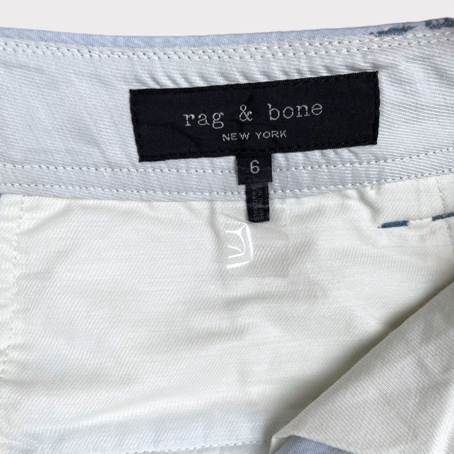 NWOT Rag & Bone Women's Cairo Corduroy Relaxed Straight Pants Retro Light Blue Trousers Size 6