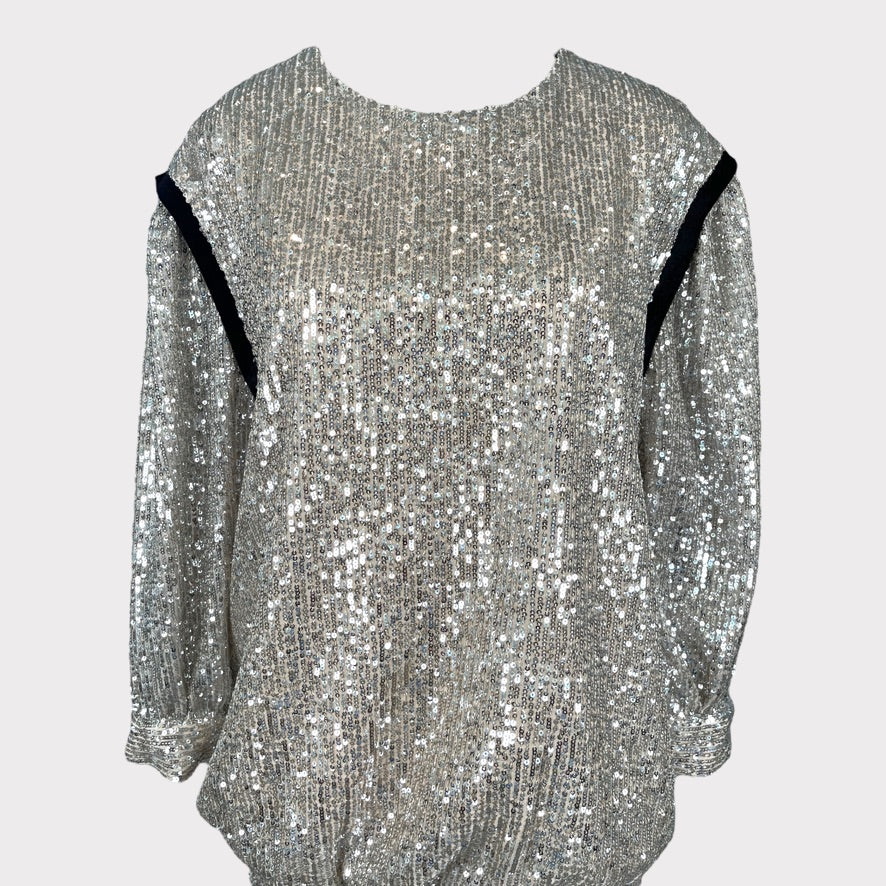 7 For All Mankind Women's Dress Sequin Mini Party Blouson Size XS