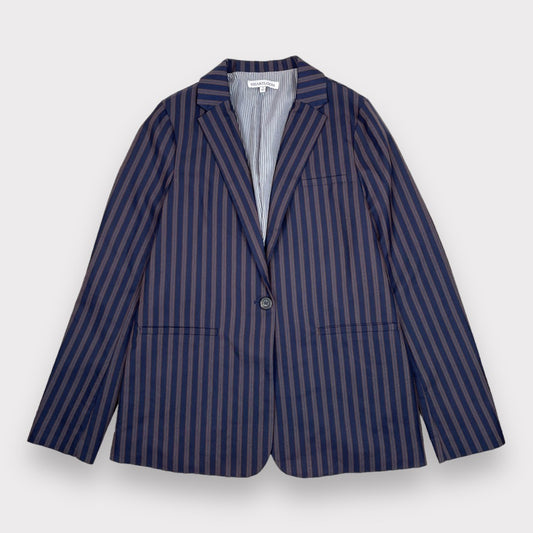 Anthropologie X Heartloom Joplin Striped Oversized Blazer in Blue/Tan Women's Size XS