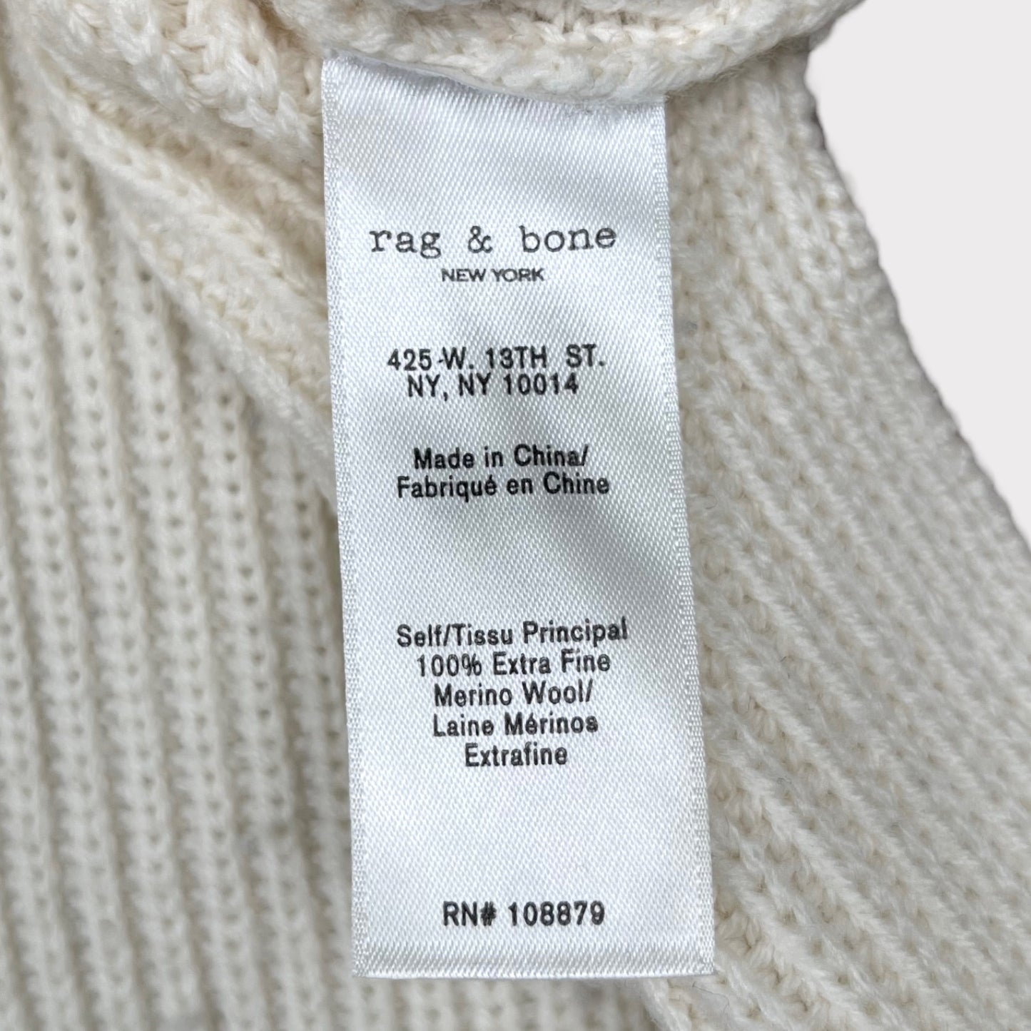 Rag & Bone Jean Dee Merino 100% Wool Knit Pullover Sweater Size S/M