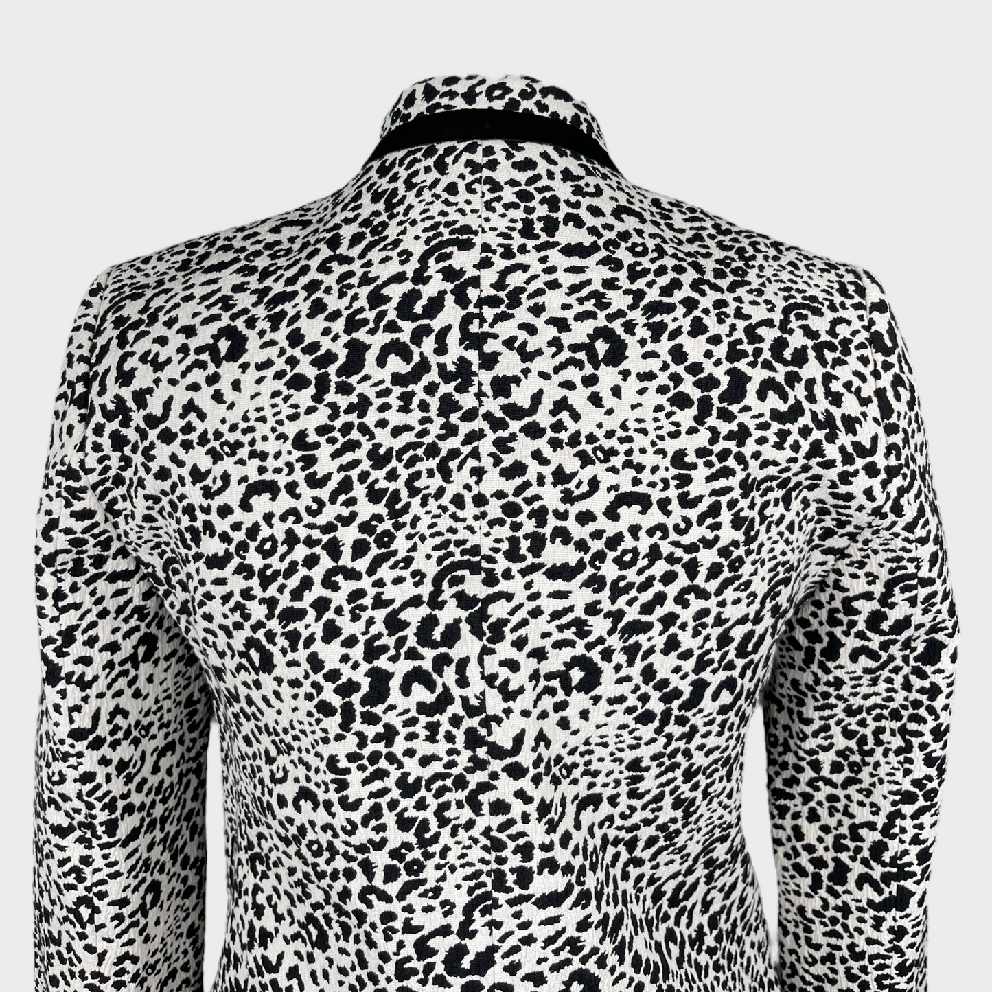 Zadig & Voltaire Leopard Jacquard Blazer White/Black Size 36