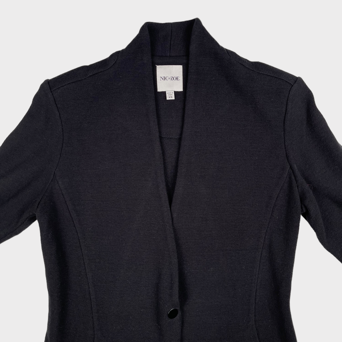 NIC + ZOE Grace Black Knit Jacket Fitted Blazer Women's Size XS