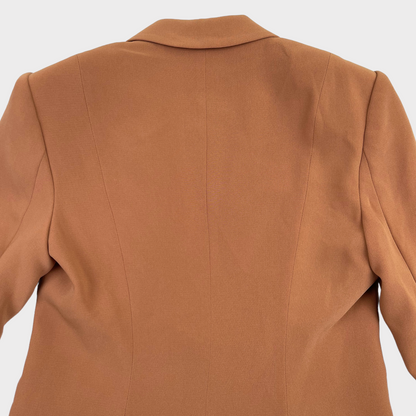 Cinq a Sept Khloe 3/4 Ruched Sleeve Blazer Jacket in Cinnamon Women's Size 4