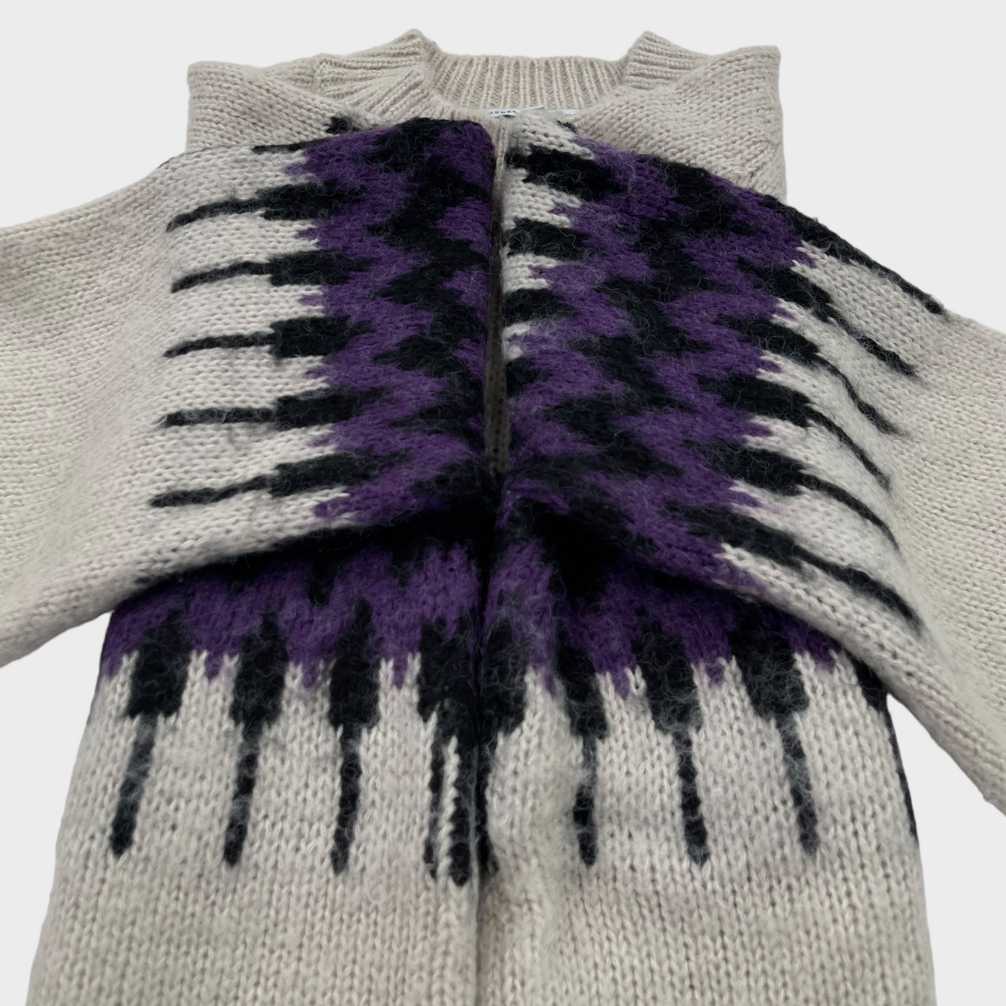Rebecca Minkoff Lou Chevron Knit Sweater Bishop Sleeves Women's Size XL
