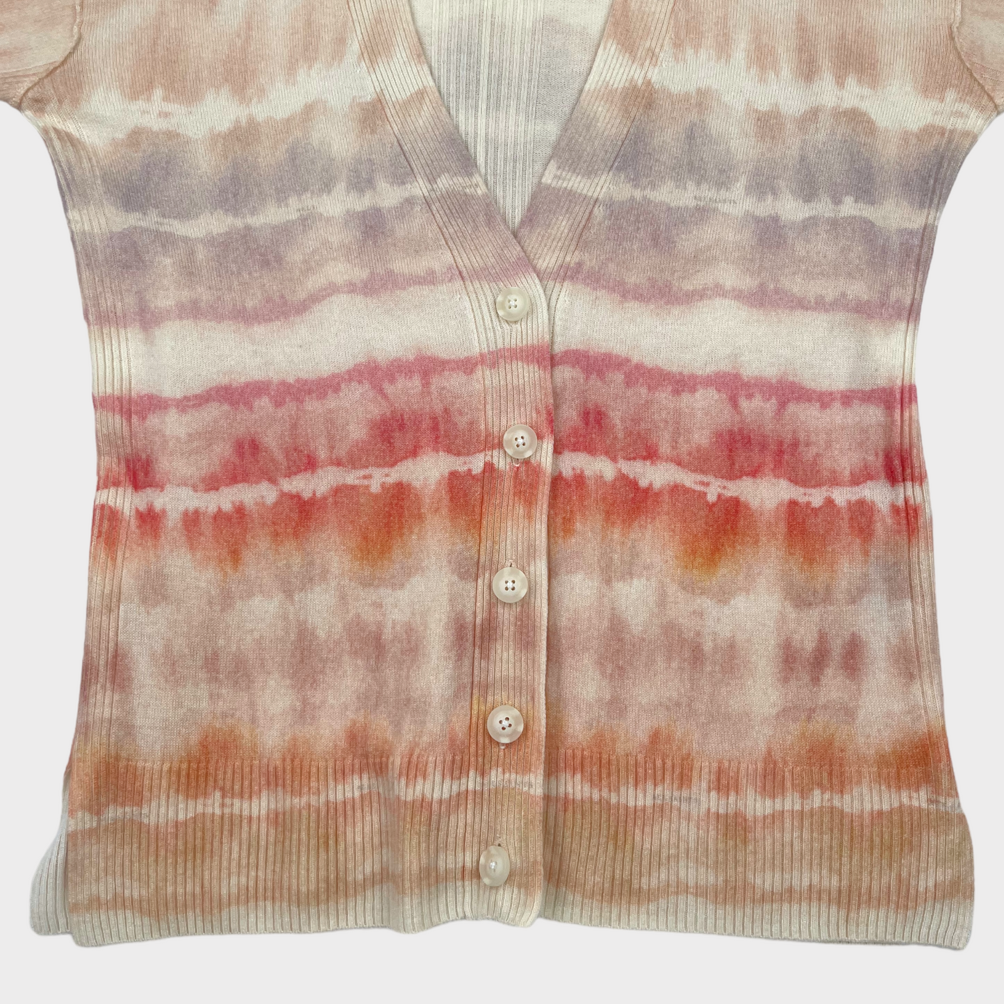 AllSaints Marea Tie Dye Merino Wool Cardigan in Rainbow Pink Women's Small