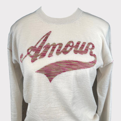 Zadig & Voltaire Women's Kansas Amour Merino-wool Sweater Pullover Graphic Print In Ivory Size XS