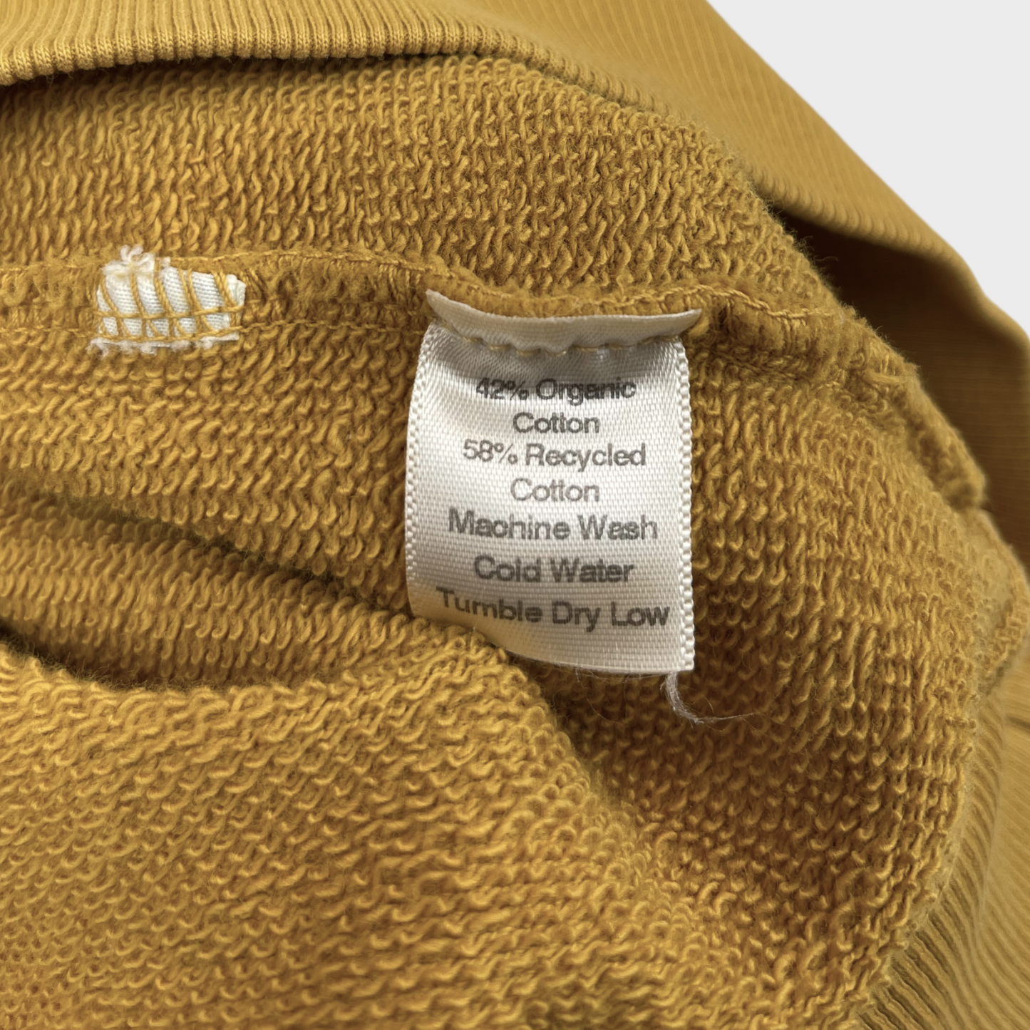 CRTFD Organic Cotton Embroidered Logo Crewneck Sweatshirt in Mustard Size Large