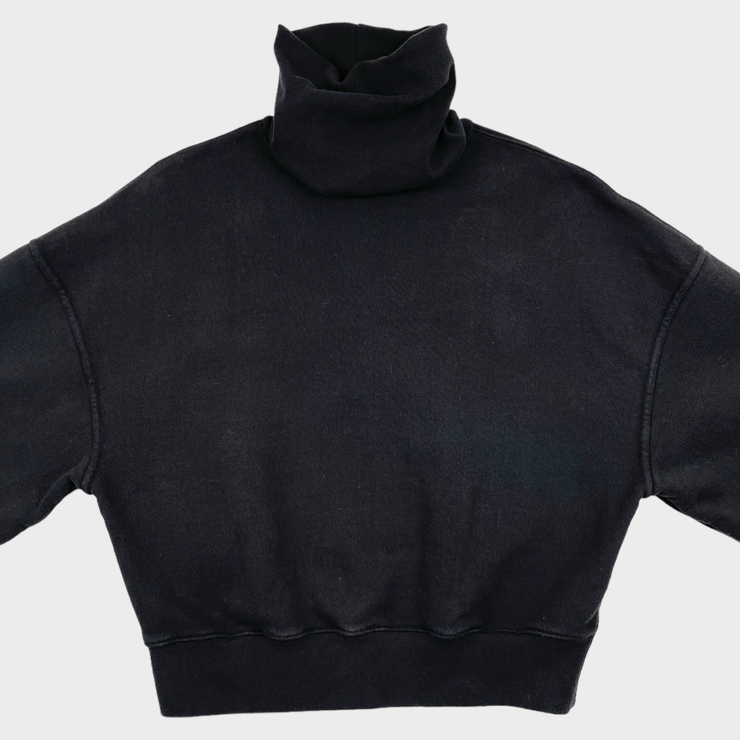 AGOLDE Ballon Sleeve Turtleneck Oversized Sweatshirt in Black Women's Size XS