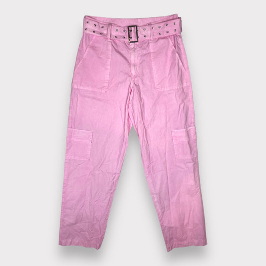 Frankies Bikinis Jack Low Rise Pink Cargo Baggy Canvas Pants Women's Size L