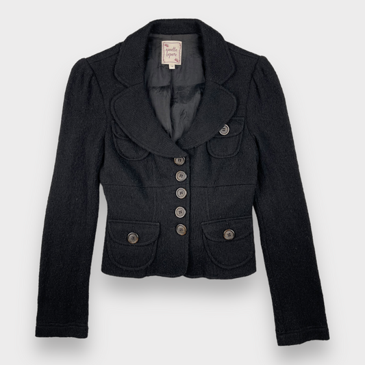 Vintage Nanette Lepore Black Fitted Blazer Jacket Women's Size Small