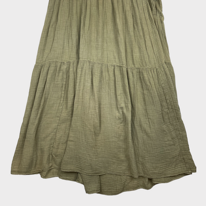 NWT Anthropologie The Kallie Flowy Maxi Sage Cotton Dress Women's Size 1X