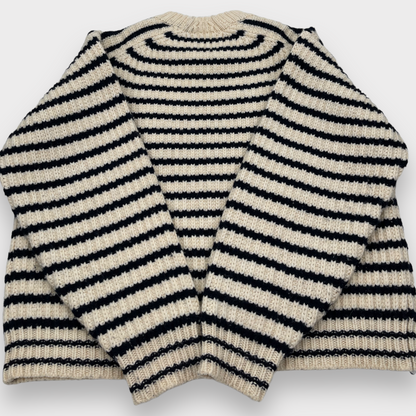 Tory Burch Sport Merino Striped Chunky Knit Oversized Sweater Women's XS (M/L)