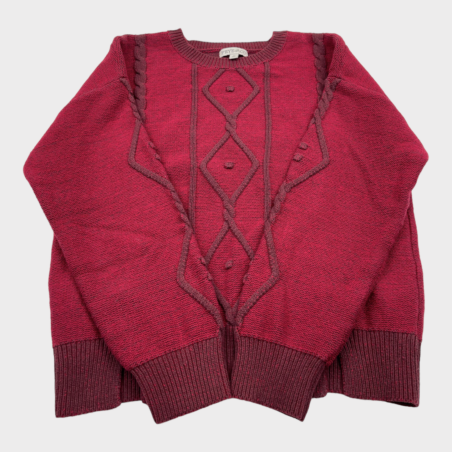 Frye & Co Burgundy Crewneck Long Sleeve Knit Sweater Women's Size Large