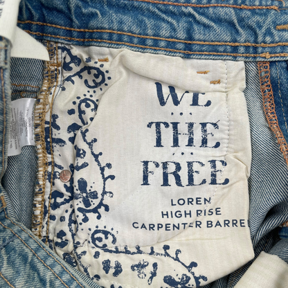 NWT Free People We The Free Loren Carpenter Barrel Jeans Women's Size 24/26