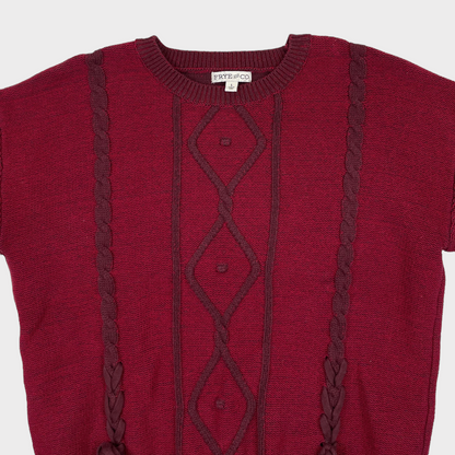 Frye & Co Burgundy Crewneck Long Sleeve Knit Sweater Women's Size Large