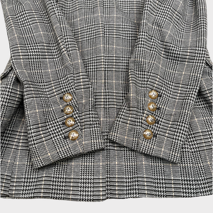 Heartloom Women's Edie Plaid Blazer Stretch Knit Jacket Coat Size M